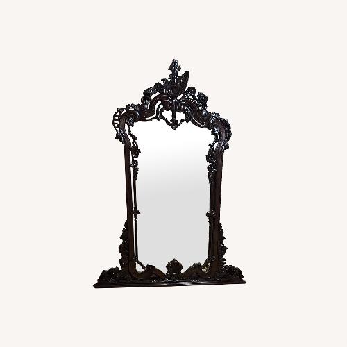 Used Vintage/Antique Finds Dark Brown Wood Wall Mirror for sale on AptDeco