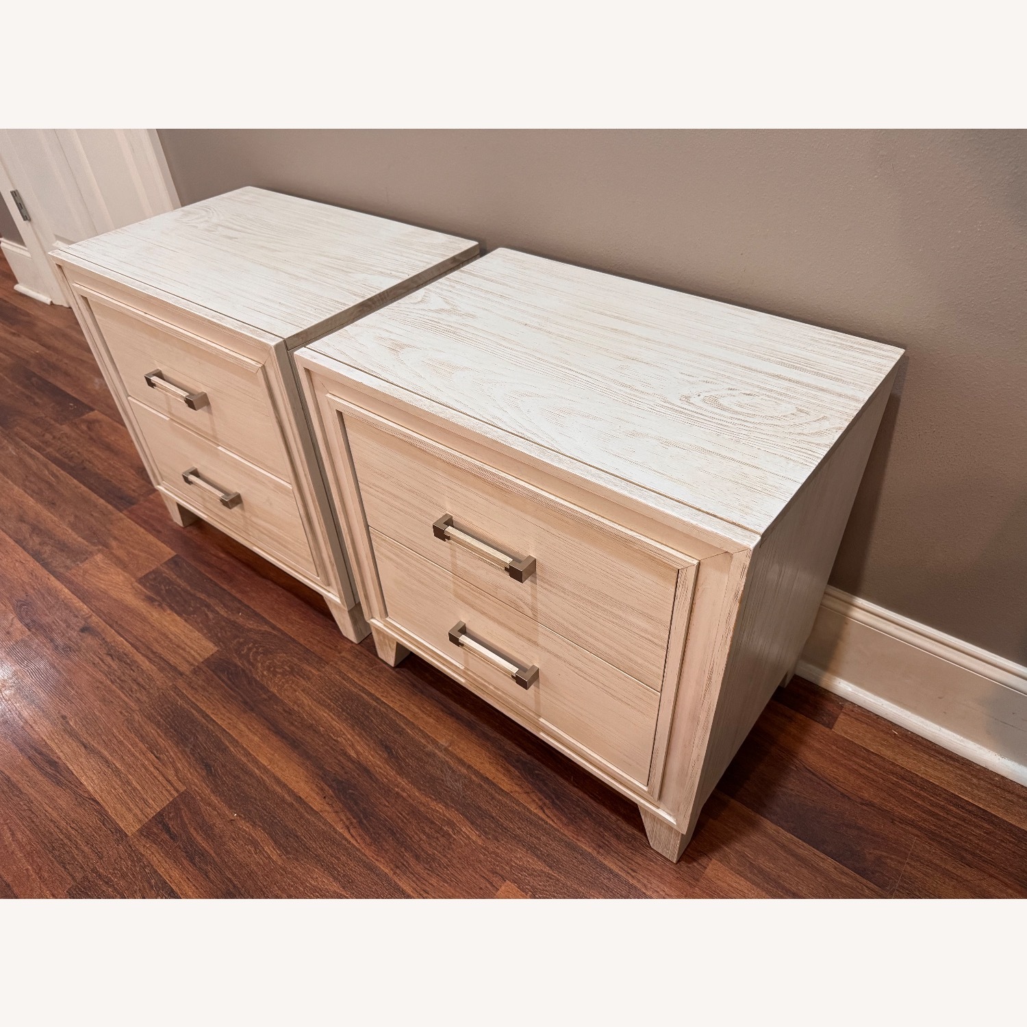 White Wooden Nightstands - image-1