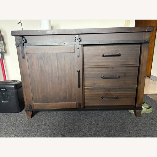 Used Dark Brown Wood Chest for sale on AptDeco
