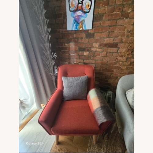 Used The Brick Modern Rust/Red Accent Armchair  for sale on AptDeco