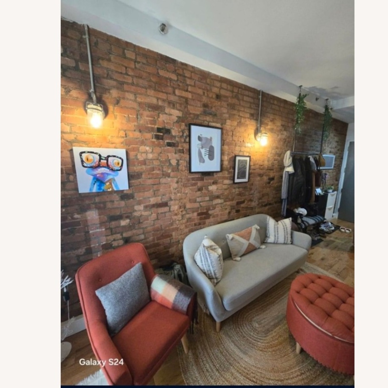 The Brick Modern Rust/Red Accent Armchair  - image-2