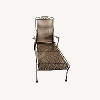 Vintage Acorn and Oak Leaf Wrought Iron Loungers