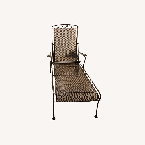 Used Vintage Acorn and Oak Leaf Wrought Iron Loungers for sale on AptDeco