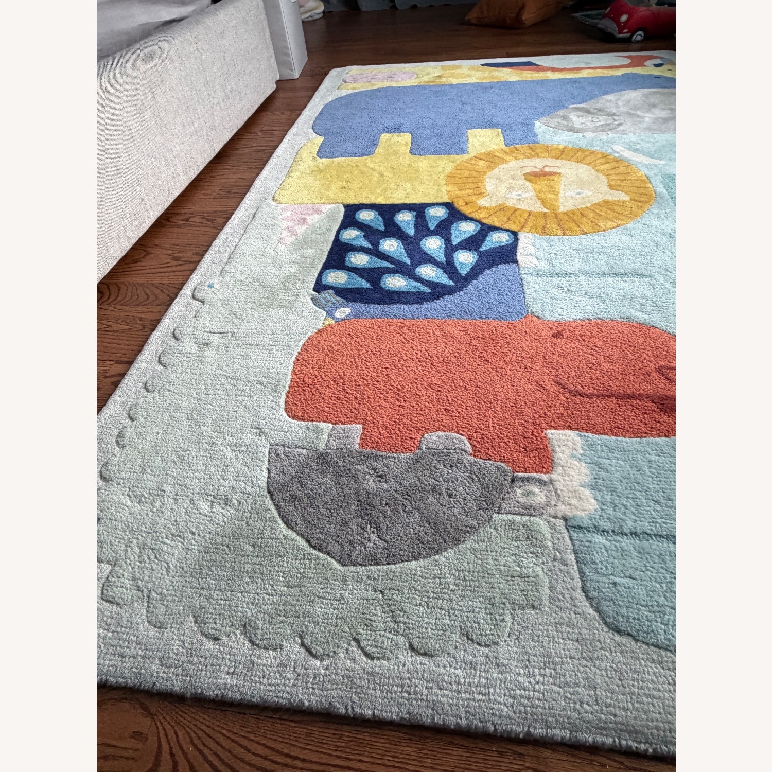 Crate & Kids Animal Wool Area Rug 5' x 8' and Pad - image-3