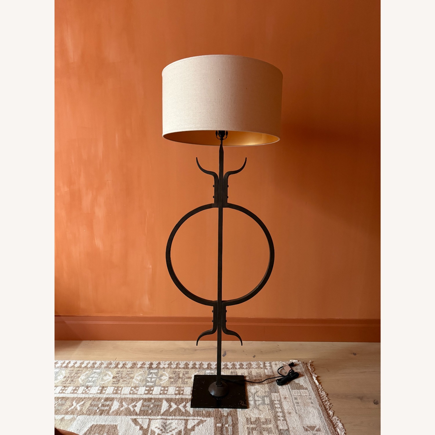 Restoration Hardware Dark Brown Metal Floor Lamp - image-0