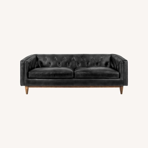 Used Article Alcott Oxford Black Leather Sofa for sale on AptDeco
