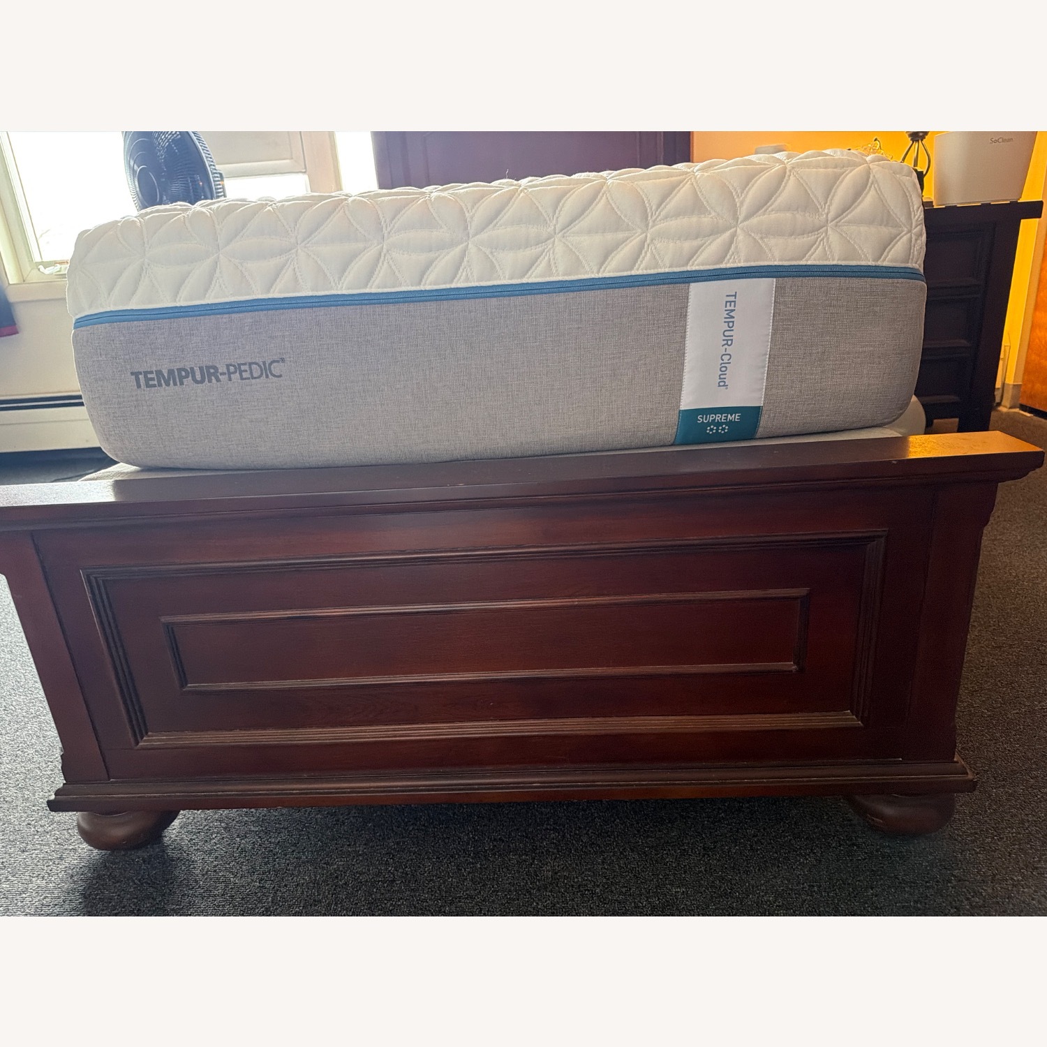 Dark Brown Wood Twin Bed - image-3