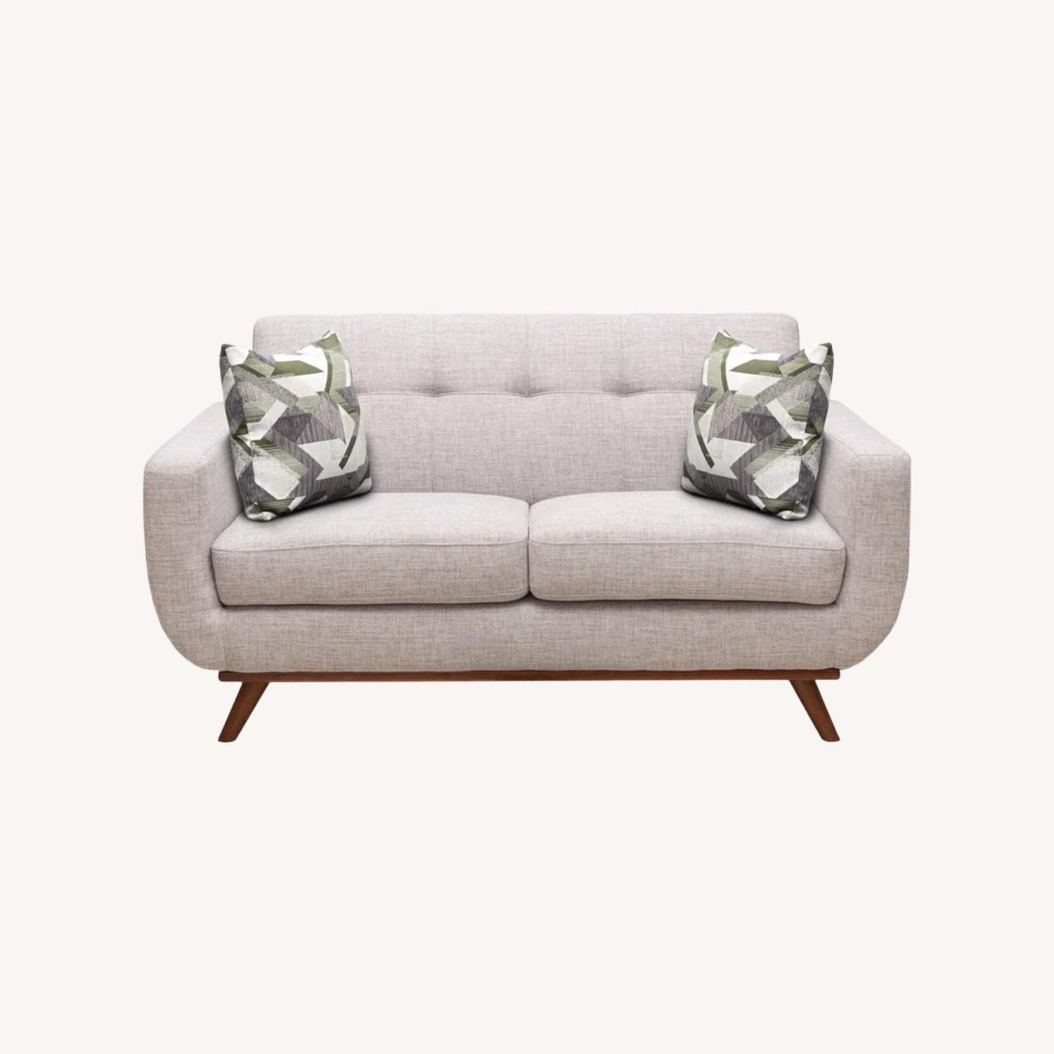 Tufted Round Rust/Terracotta Ottoman - image-6