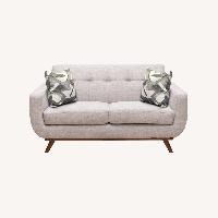 Tufted Round Rust/Terracotta Ottoman