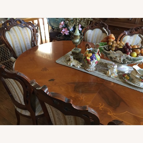 Used Italian Wood Inlaid  Dining Table for sale on AptDeco