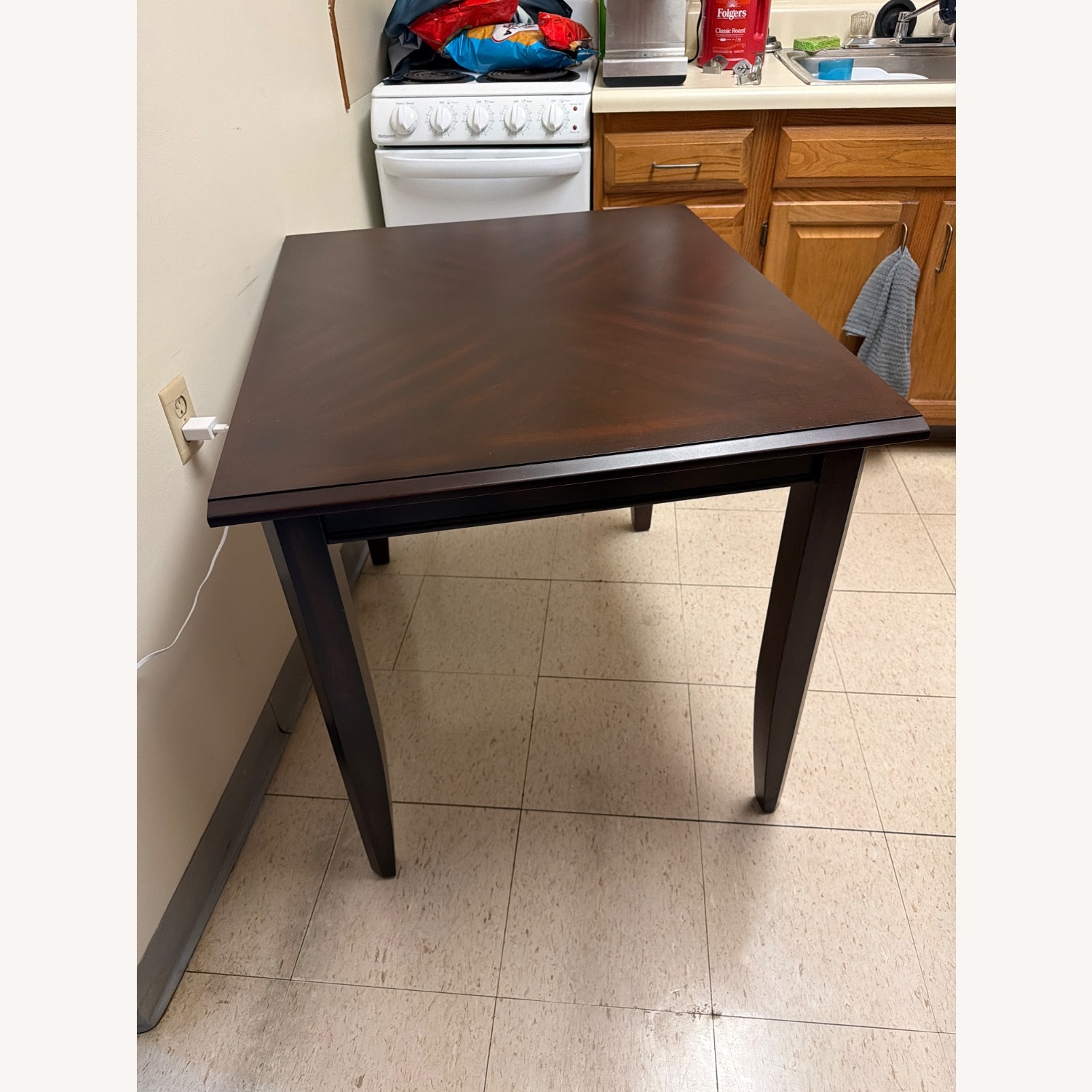 Dark Brown Wood Dining Table - image-2