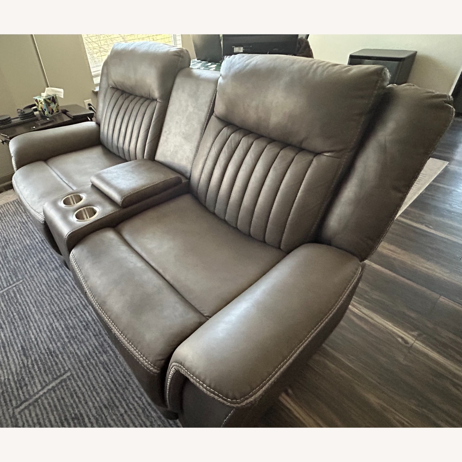 Sabrenna Dark Gray Microsuede 2 Seater Sofa - image-2