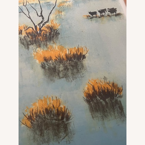 Used Vintage French Landscape Lithograph Wall Art for sale on AptDeco