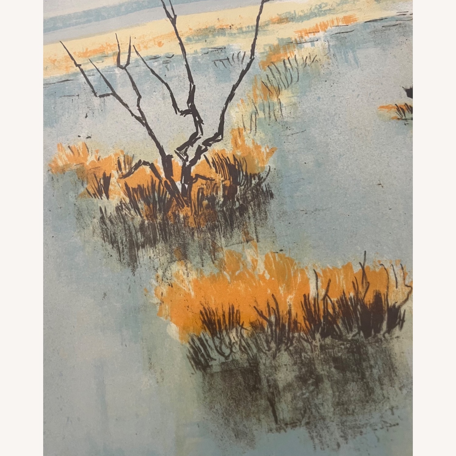 Vintage French Landscape Lithograph Wall Art - image-3