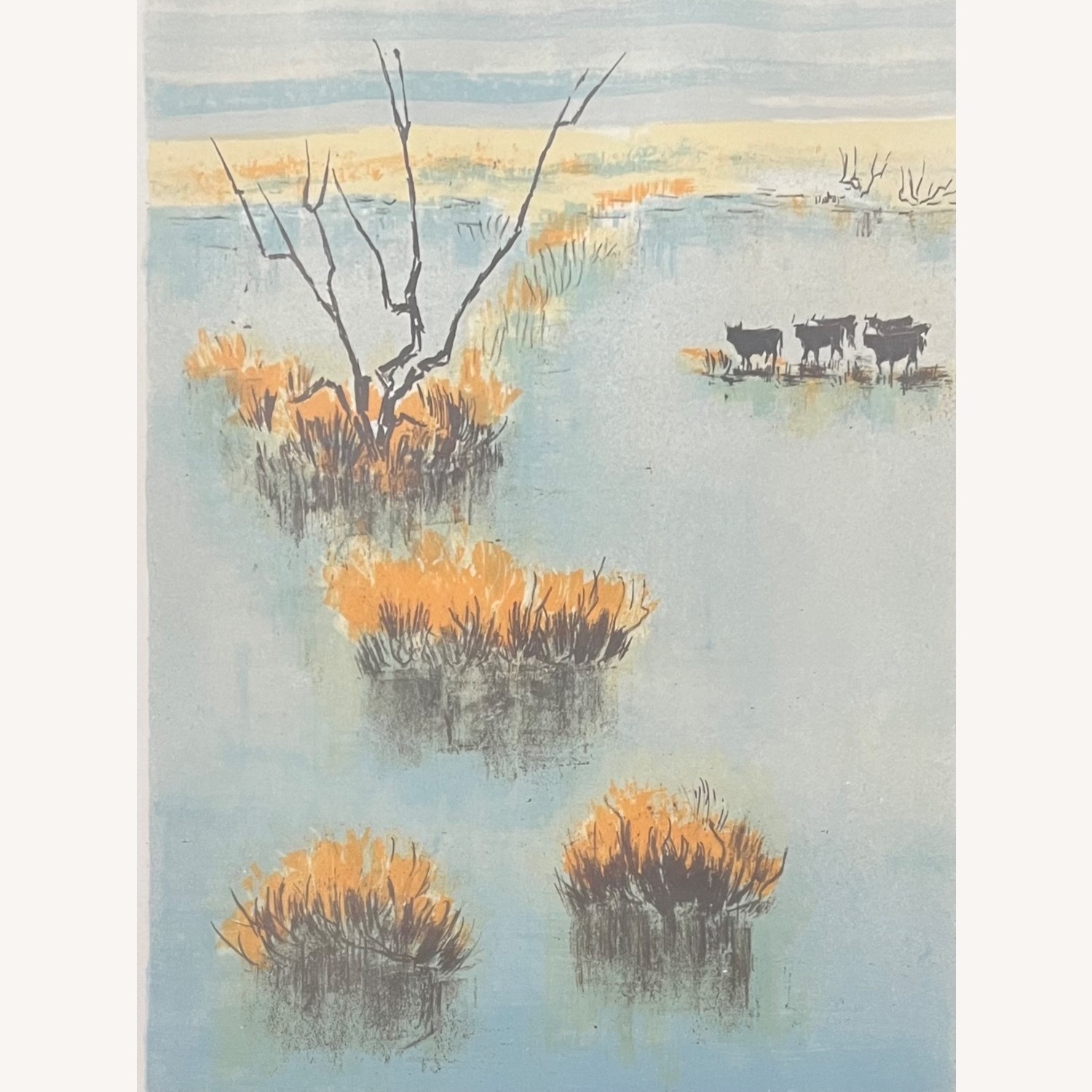 Vintage French Landscape Lithograph Wall Art - image-7