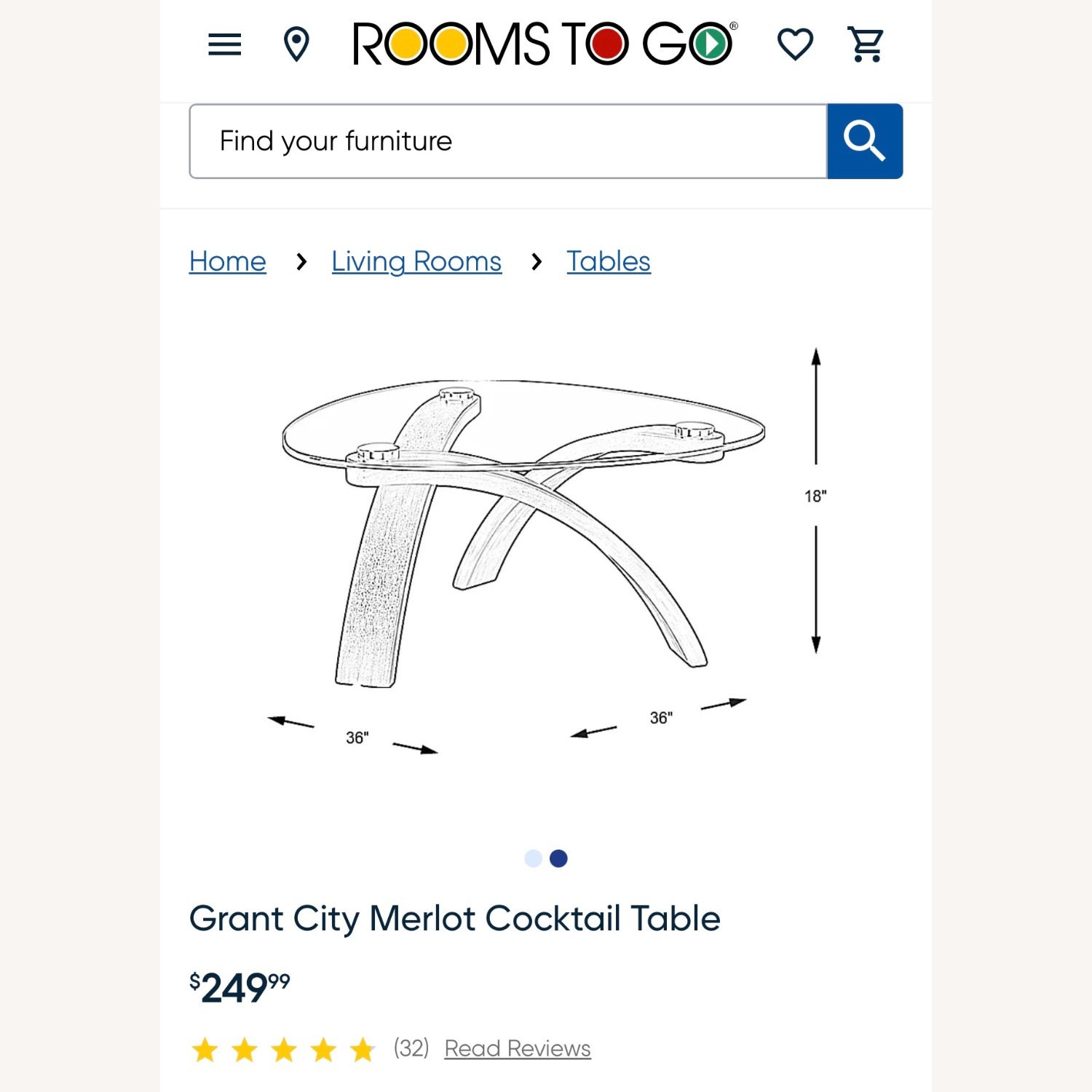 Rooms To Go Grant City Dark Brown Coffee Table - image-4