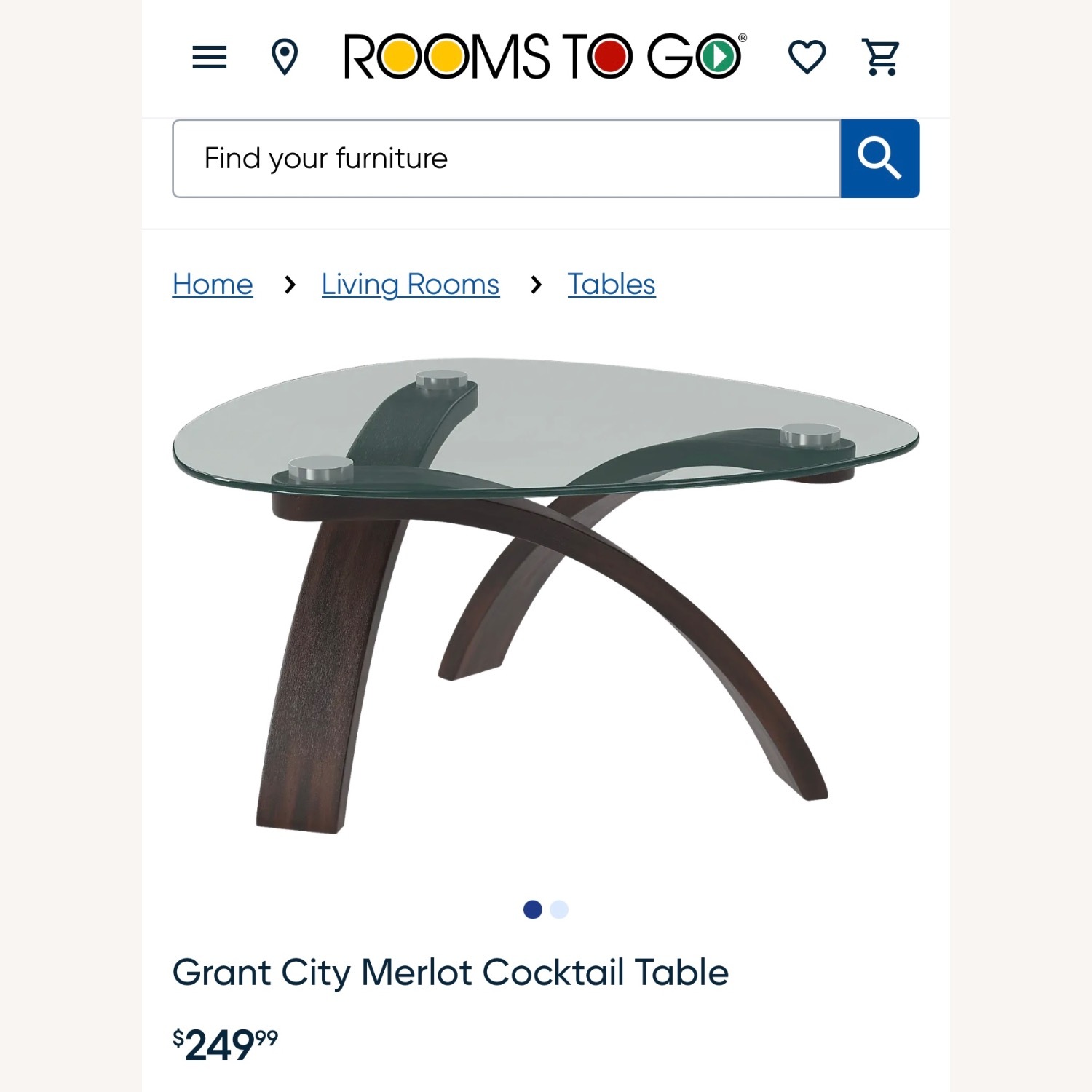 Rooms To Go Grant City Dark Brown Coffee Table - image-3