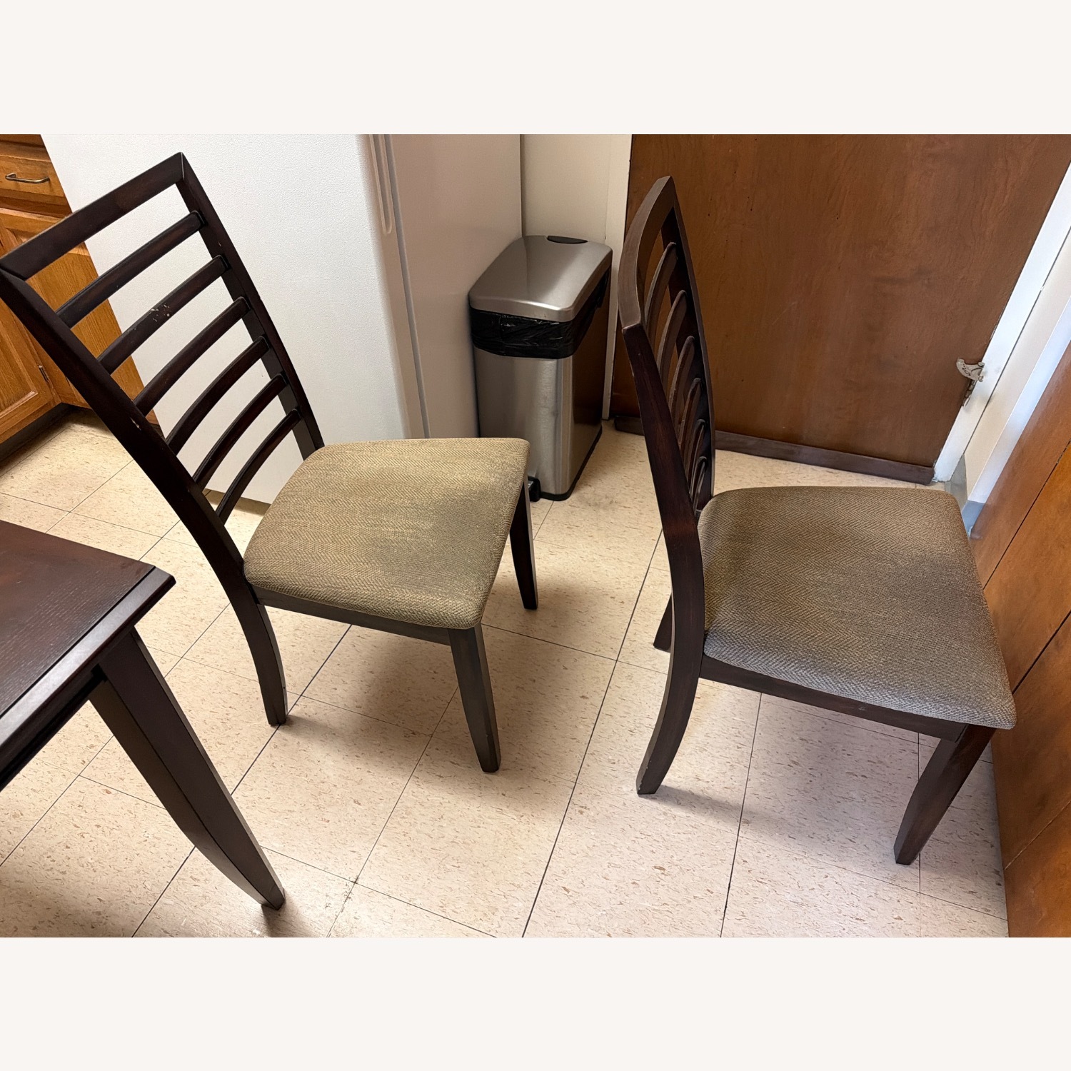 Dark Brown Wood Dining Chairs - image-4