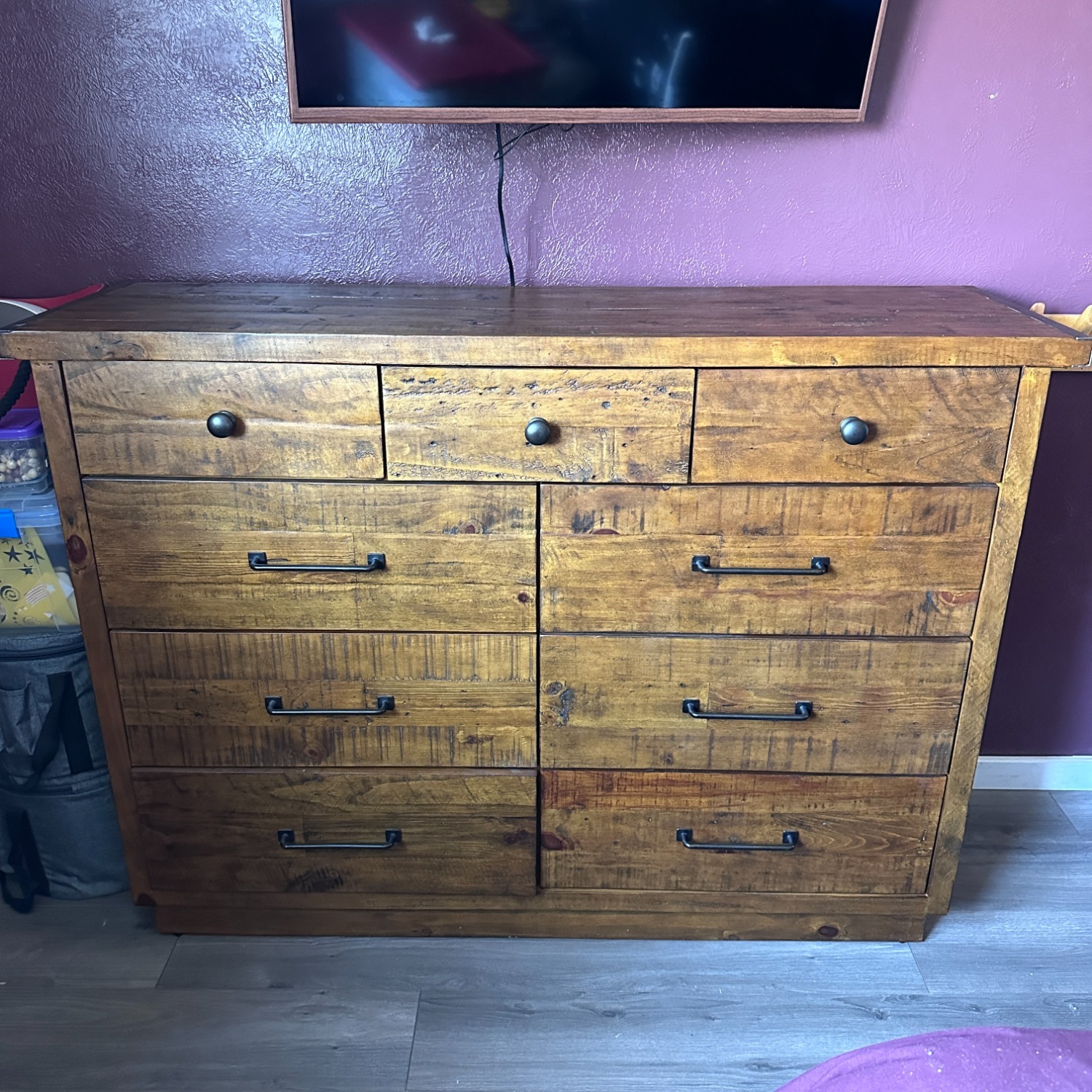 Pottery Barn Big Daddy's Antiques Reclaimed Wood 9-Drawer Dresser (58") - image-2