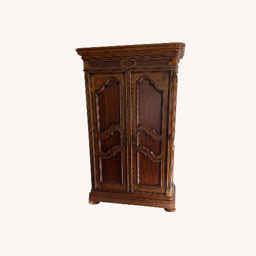 Used Ethan Allen Tuscany Chianti Dark Brown Wood Armoire for sale on AptDeco