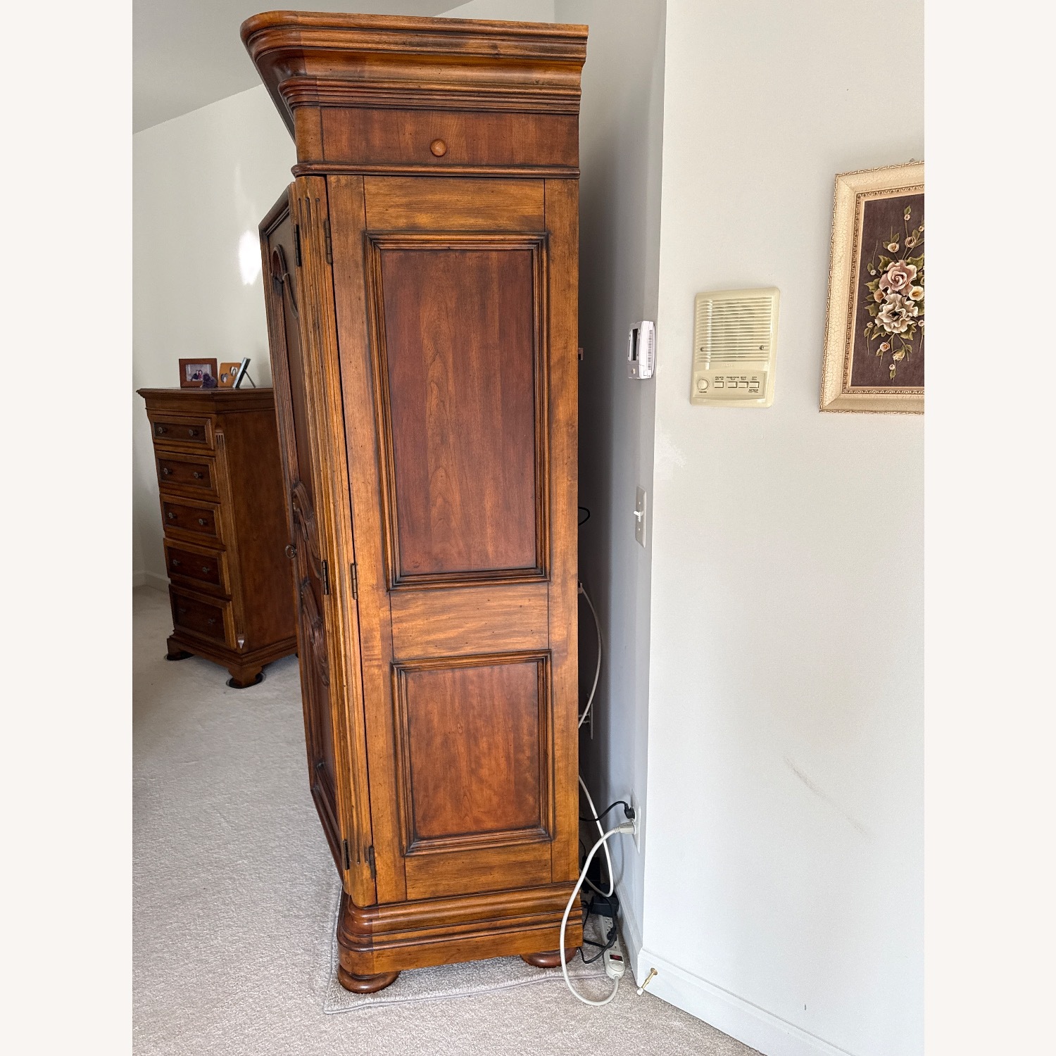 Ethan Allen Tuscany Chianti Dark Brown Wood Armoire - image-3