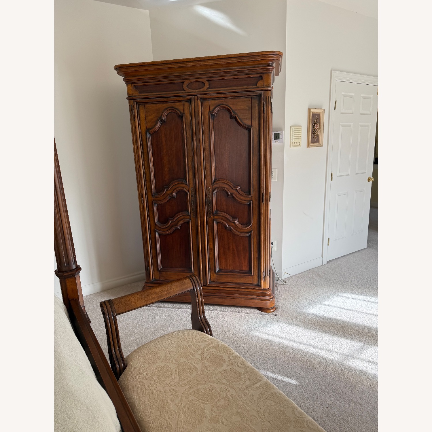 Ethan Allen Tuscany Chianti Dark Brown Wood Armoire - image-1