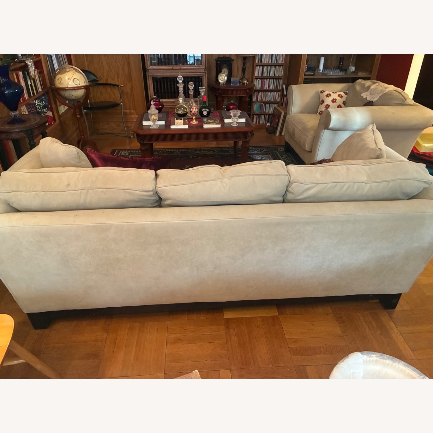 White Fabric Sleeper Sofa - image-2