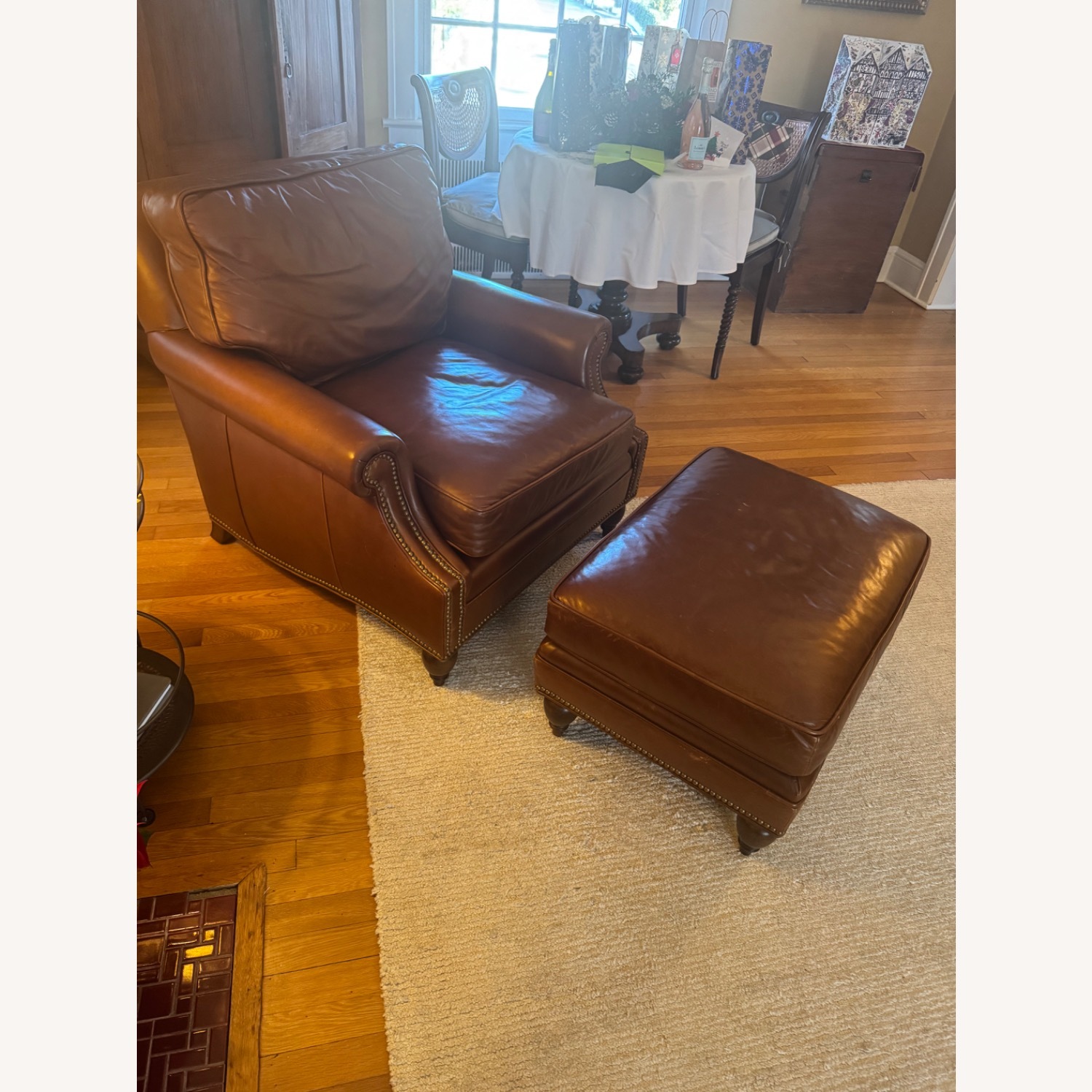 Century Furniture Dark Brown Leather Armchair - image-2