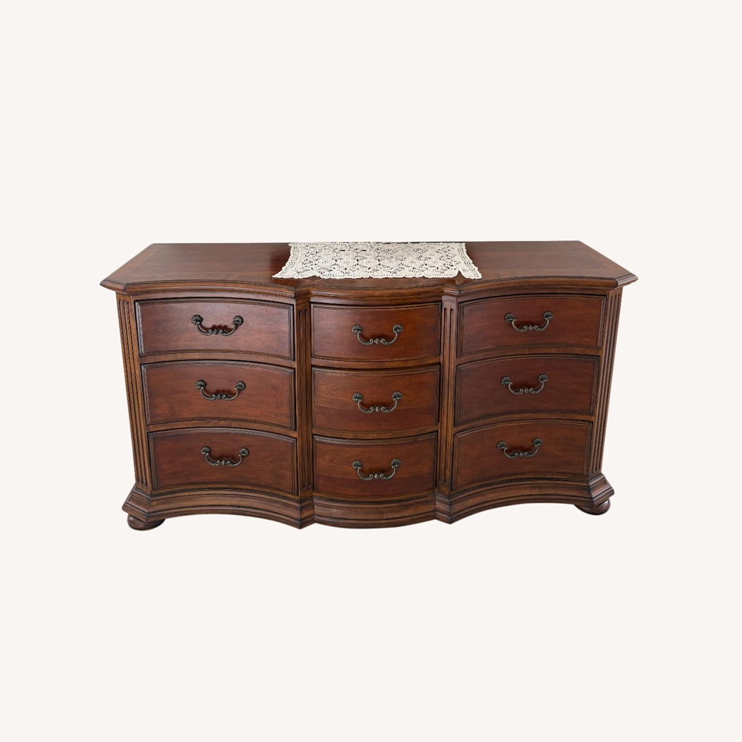 Ethan Allen Dark Brown Wood Dresser - image-0