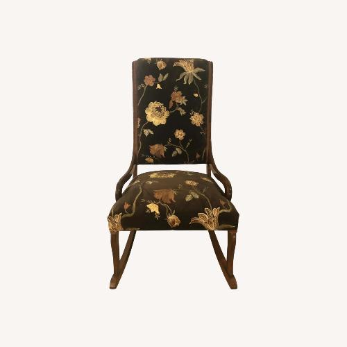 Used Antique Mahogany Embroidered Cocoa Low Arm Rocker for sale on AptDeco