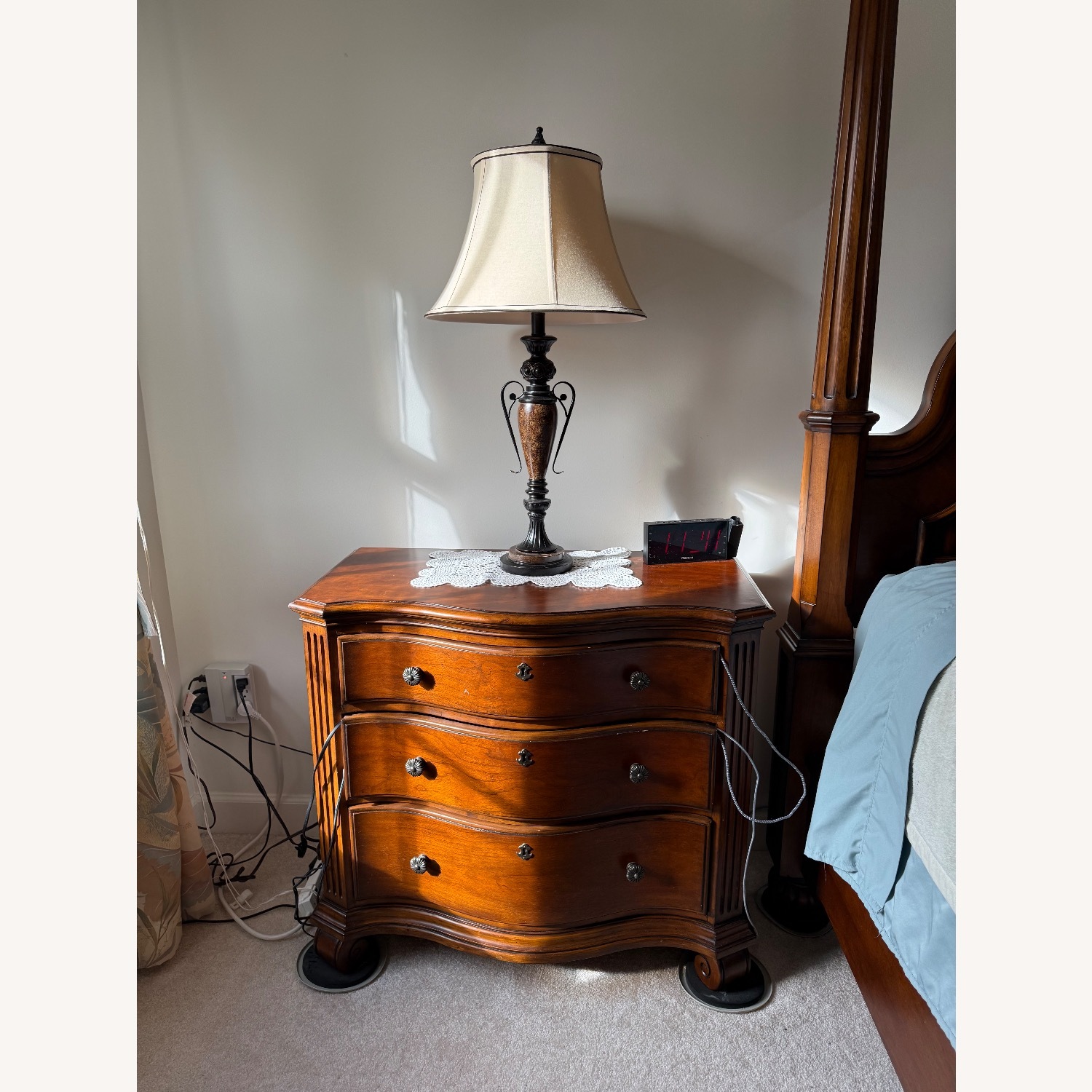Ethan Allen Dark Brown Wood Nightstands - image-4