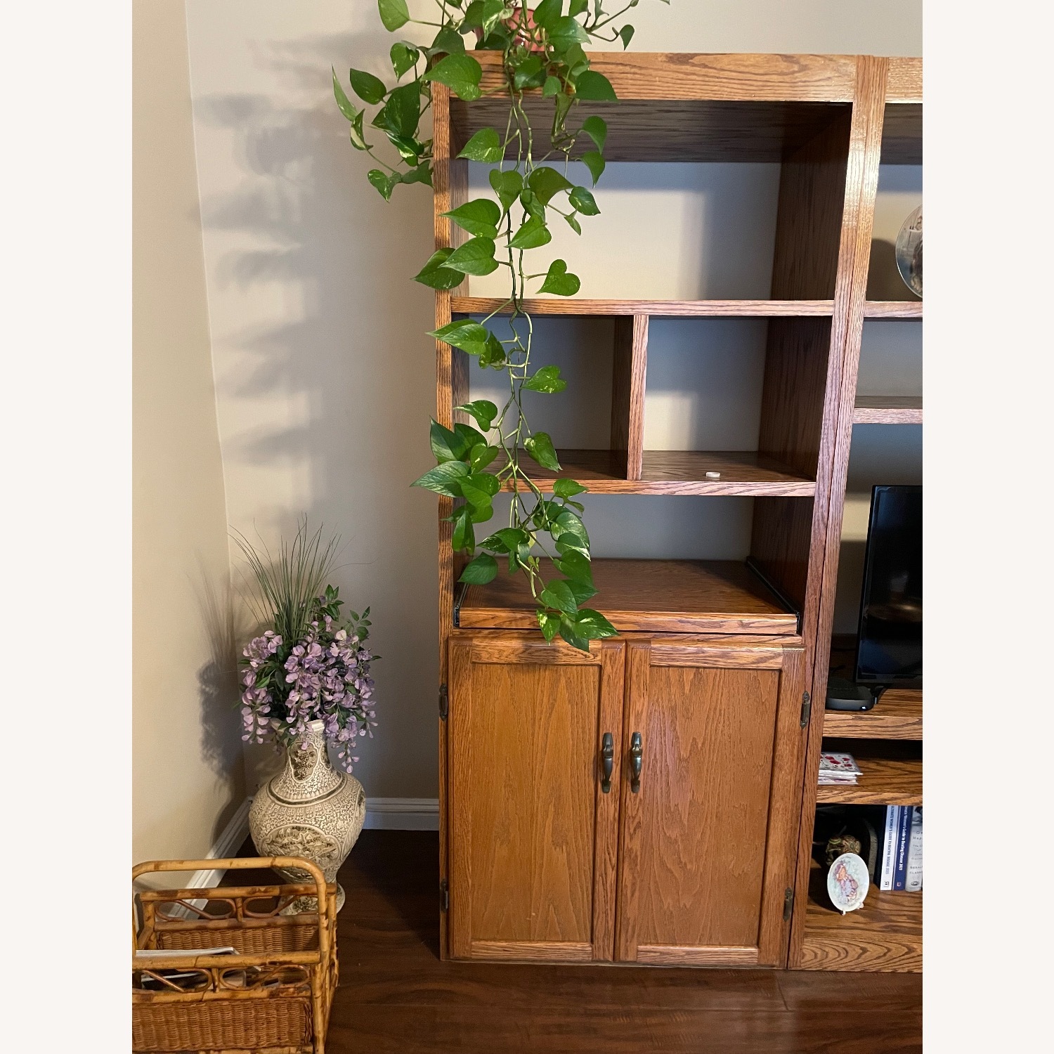 Vintage/Antique Finds Natural Wood Wall Unit - image-2