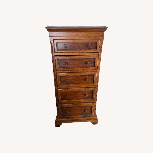 Used Ethan Allen Tuscany Chianti Dark Brown Wood Chest for sale on AptDeco