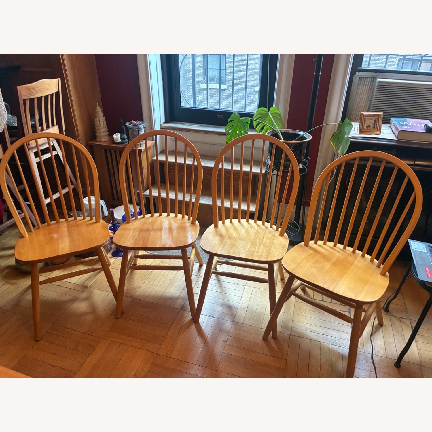 Light Brown Wood Vintage Dining Chairs - image-2