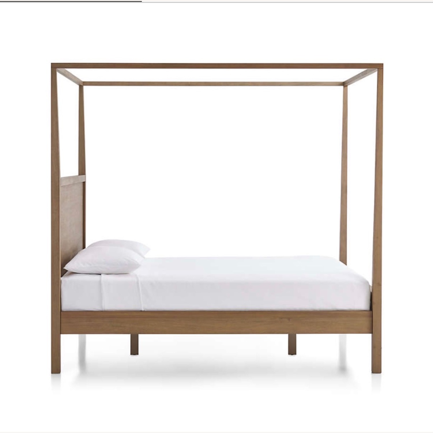 Crate & Barrel Keane Solid Driftwood Queen Canopy Bed - image-3