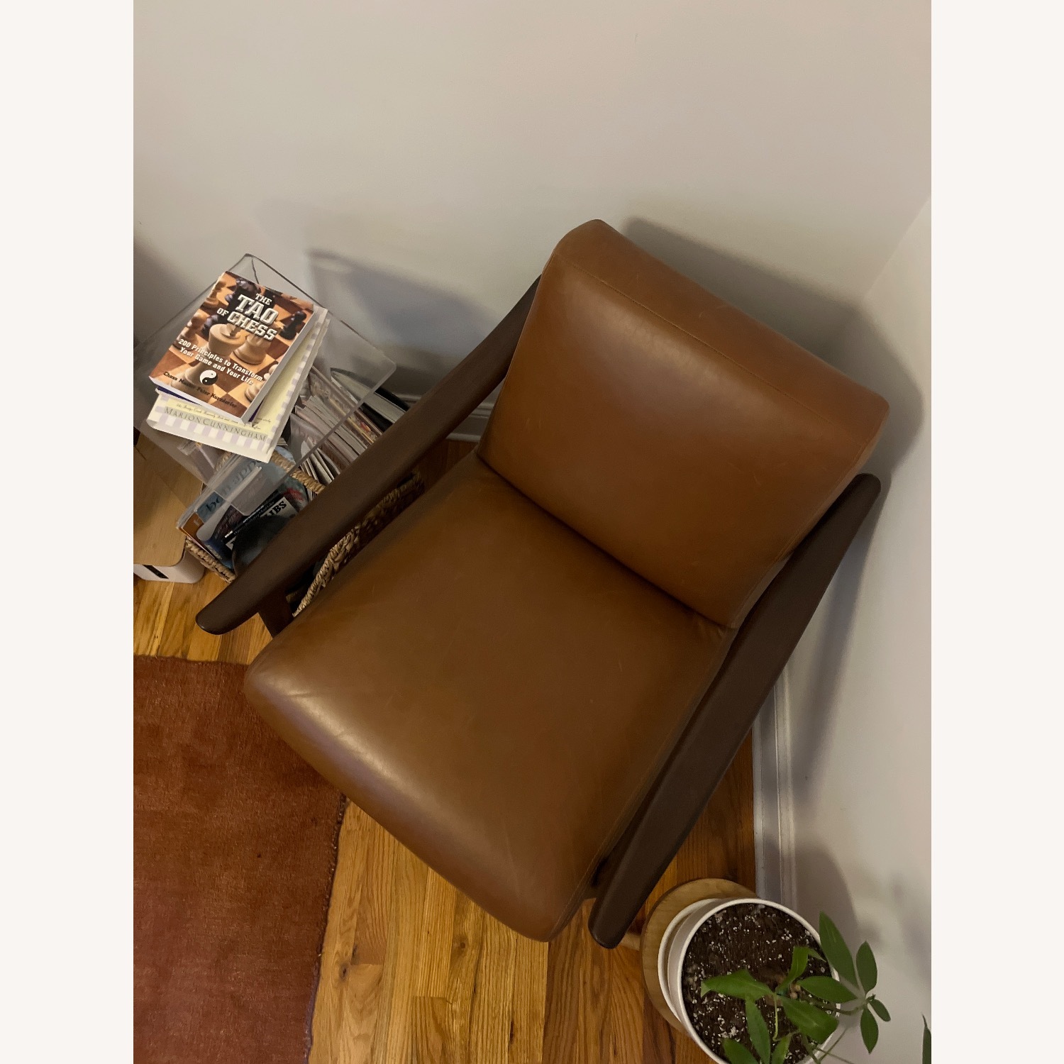 West Elm Mid-Century Natural Leather Accent Chair - image-2