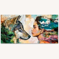 Yooyu Wolf and Girl Posters and Prints Landscape Art