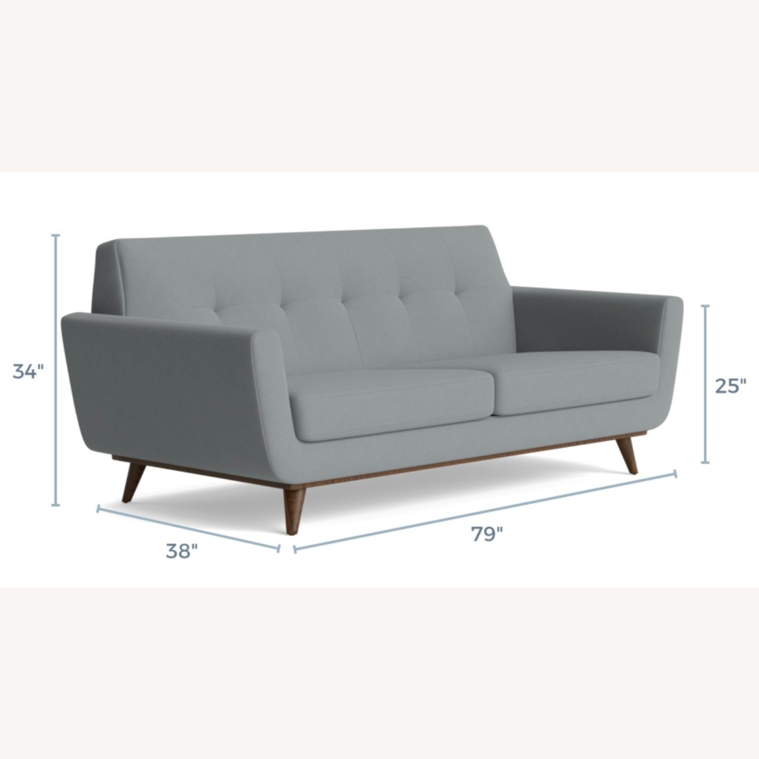 Joybird Hughes Light Gray Fabric Loveseat - image-6