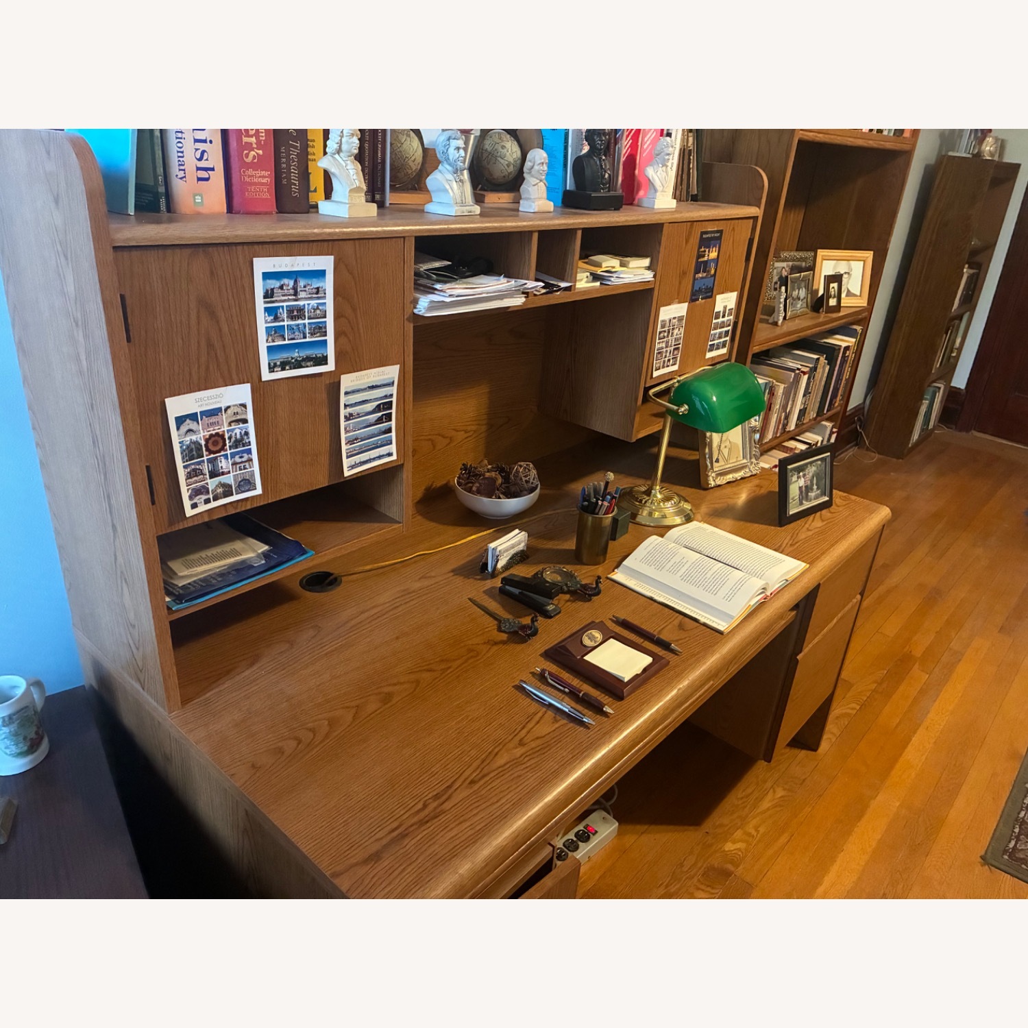 Light Brown Wood Computer Desk/Workstation - image-2