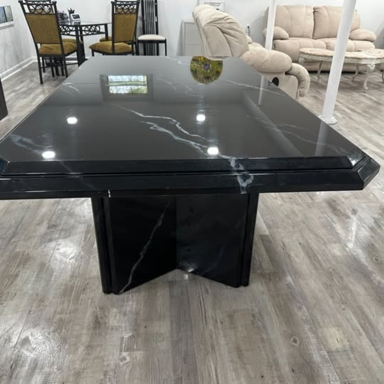 Contemporary Black Lacquer Formal Dining Table - image-3