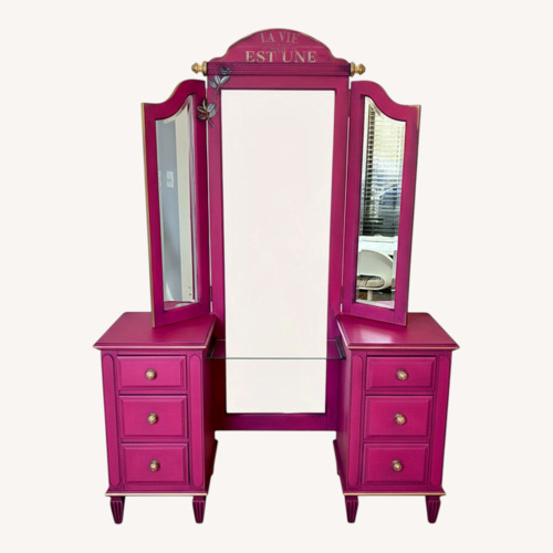 Used Vintage Pink Vanity Set for sale on AptDeco