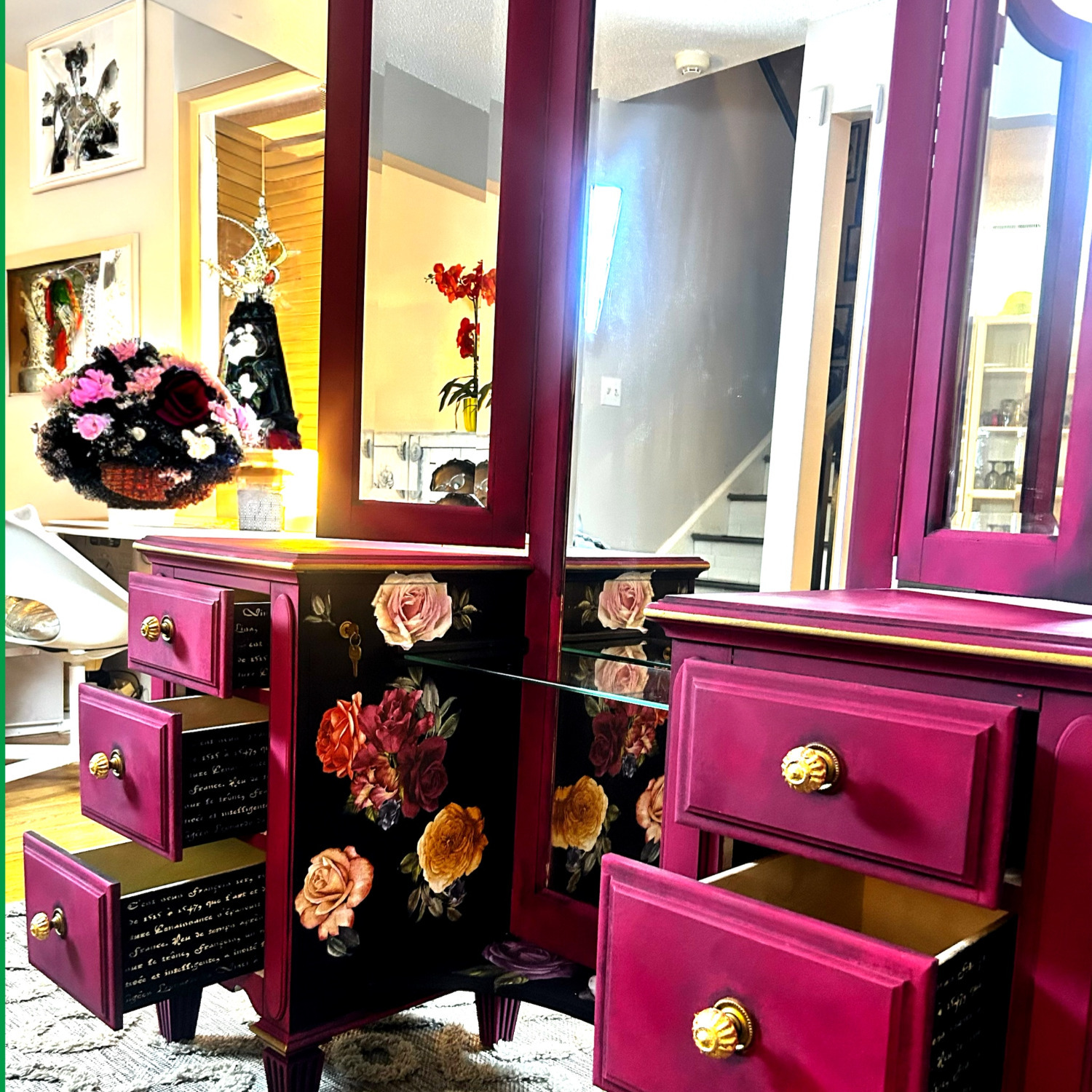 Vintage Pink Vanity Set - image-1