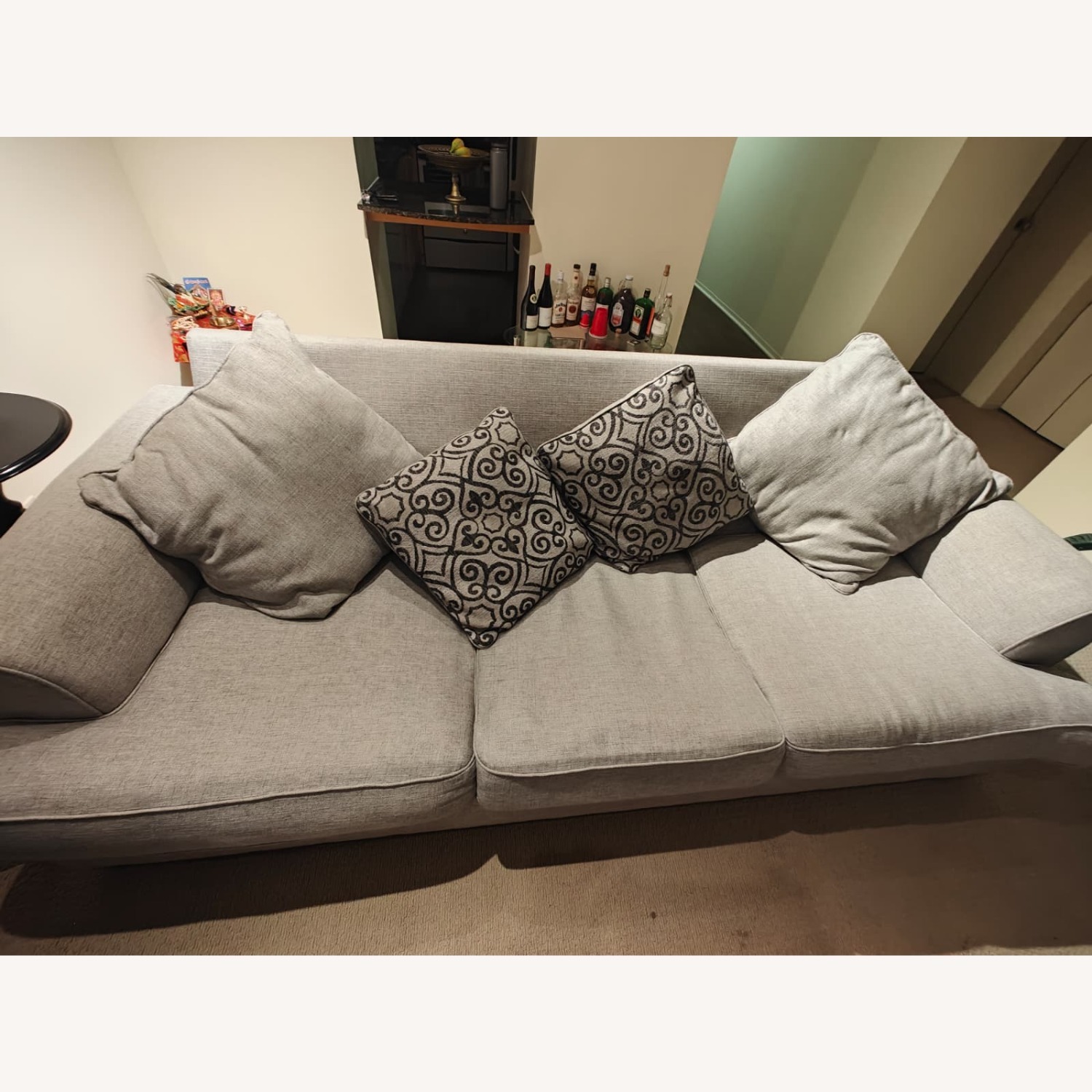 Light Gray Fabric 3+ Seater Sofa - image-4