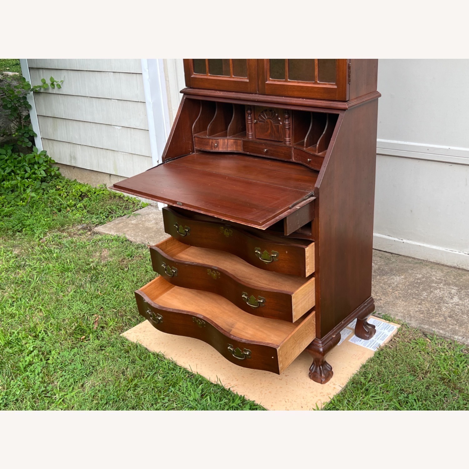 Vintage Mahogany Secretary Desk with Hutch - image-8