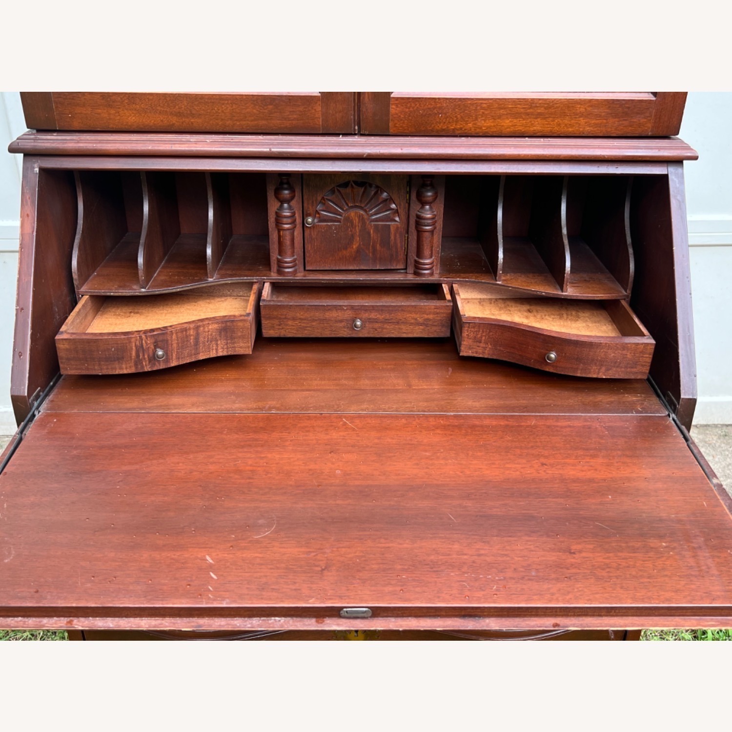 Vintage Mahogany Secretary Desk with Hutch - image-4
