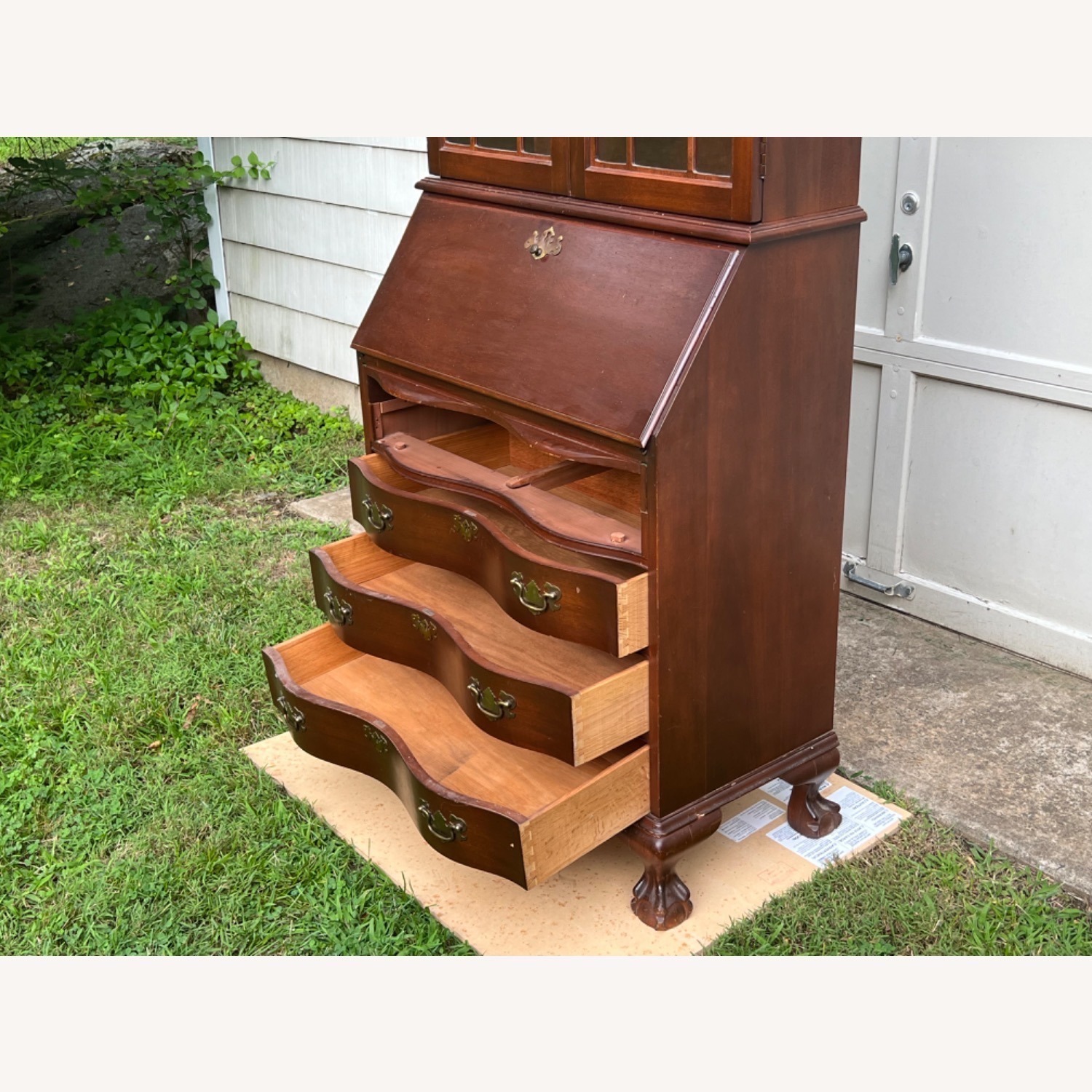 Vintage Mahogany Secretary Desk with Hutch - image-9