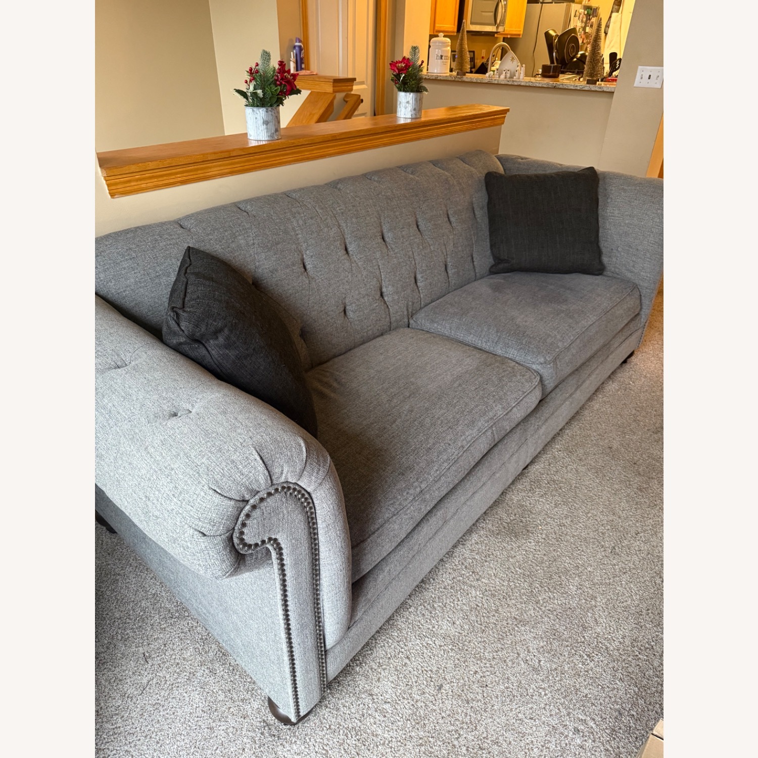 Ashley Furniture Dark Gray Fabric 3+ Seater Sofa - image-4