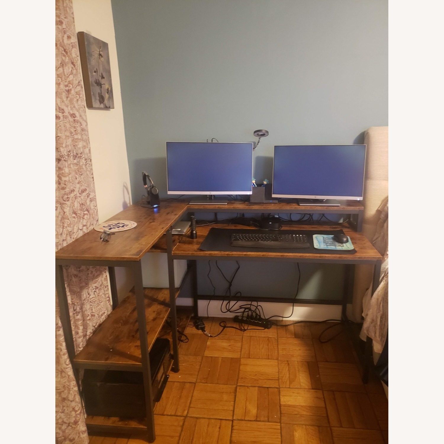 Dark Brown Wood Desk - image-5