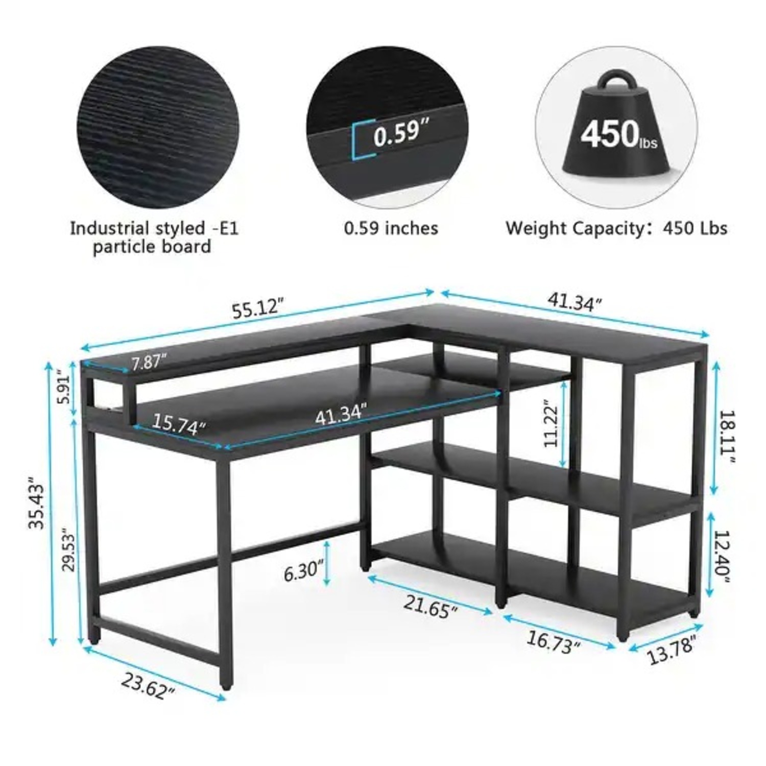 Dark Brown Wood Desk - image-4