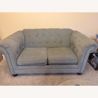 Dark Gray Tufted Loveseat